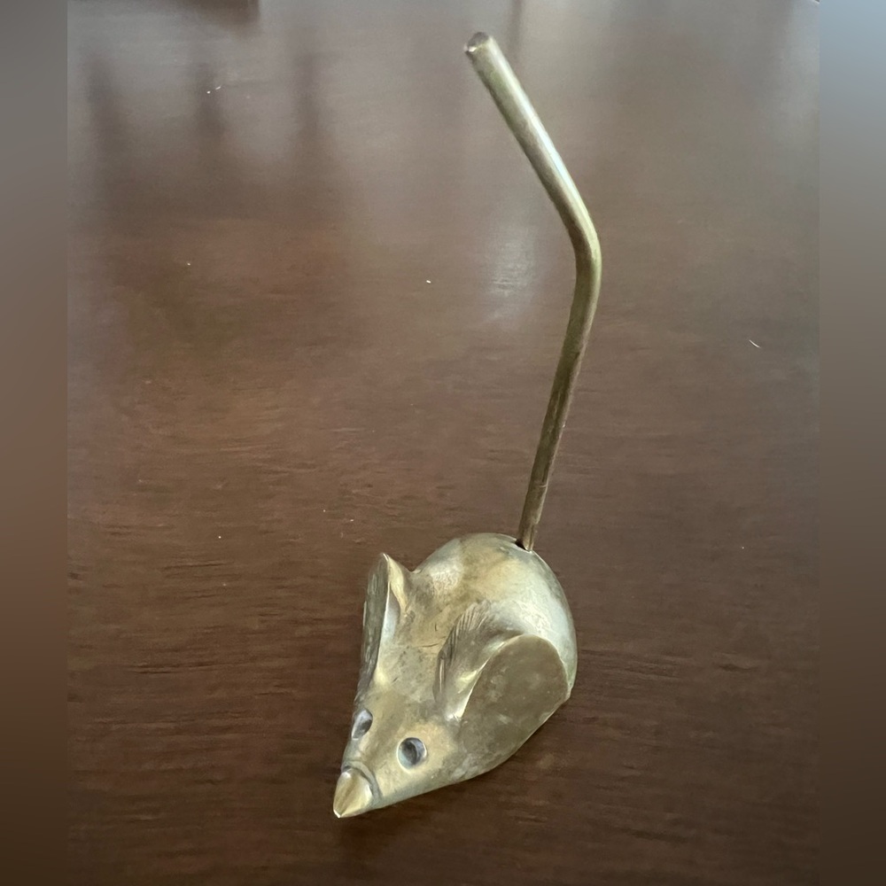 Brass Mouse Vintage Receipt Holder